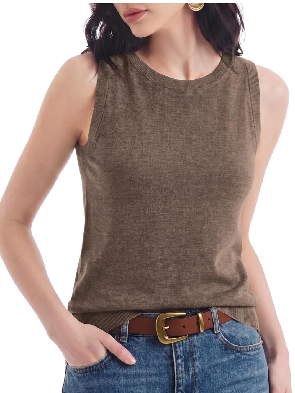 Womens wool blend sleeveless tank
